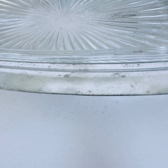 MCM Silver Plated Butter Dish w/Glass butter Tray Pewter Berry & Leaf Handle VTG - Picture 12 of 16